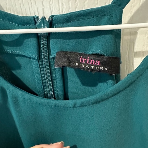 Trina Turk Emerald Green Zosia High Low Halter Dress Sz S - Picture 5 of 7